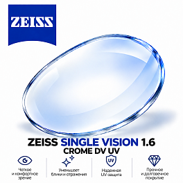ZEISS SINGLE VISION 1.6 CROME DV UV